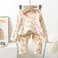 thumbnail image 2 of Conjuntos de Pijamas para bebés y niños, ropa de dormir de algodón para niños, Pijamas de invierno para niñas, Pijamas de gato de dibujos animados, camiseta + Pantalones, 2 uds., 2 of 5