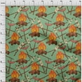 thumbnail image 4 of oneOone Cotton Cambric Dusty Teal Green Fabric Campfire Dress Material Fabric Print Fabric By The Yard 42 Inch Wide, 4 of 4