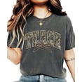thumbnail image 5 of Teach Camo Varsity T-Shirt for Women - Coquette Bow Graphic Tee - Camouflage Teacher Shirt Pepper Shirt Adult 2X-Large, 5 of 7