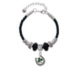 thumbnail image 2 of Delight Jewelry Silvertone Irish Luck Horseshoe with Shamrock Aunt Celtic Knot Leather Bead Bracelet, 7"+2" Extender, 2 of 4