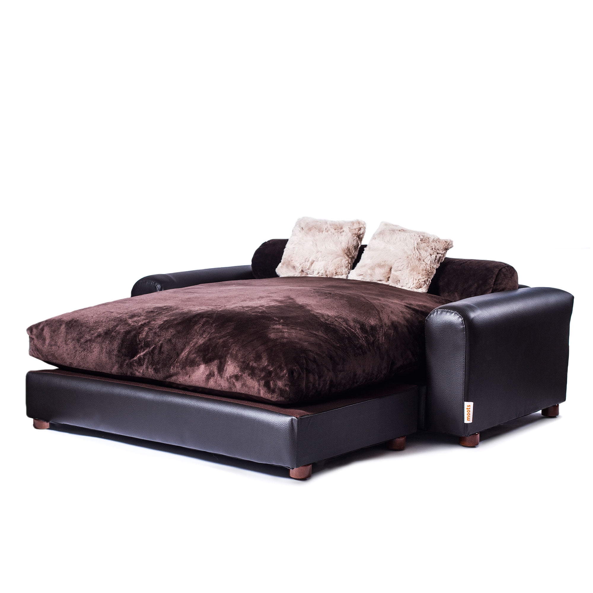 Moots Premium Leatherette Pets Sofa Espresso, Extra Large