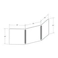 thumbnail image 2 of Medium 60" wide x 20" high Clear Acrylic Tri Fold PLEXIGLASS Protective Shield, Sneeze Guard, Personal Barrier, adjustable heights for pass through on the bottom, 2 of 6