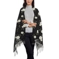 thumbnail image 3 of Cauagu Rose Flowers Print Women Wrap Shawl tassels Scarves Retro Scarf 77.6"X28.3", 3 of 8
