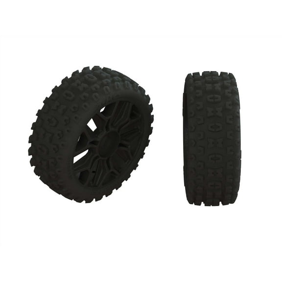 ARRMA AR550057 2HO Tire Set Glued Black 2 ARA550057 RC Tire