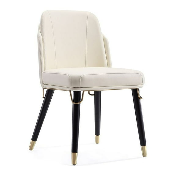 Manhattan Comfort Estelle 18.9" Faux Leather Dining Chair in Cream