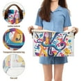 thumbnail image 5 of Yayeee Foldable Storage Basket for Shelves with Handles Waterproof Cloth Bins, Musical Pattern, 5 of 7