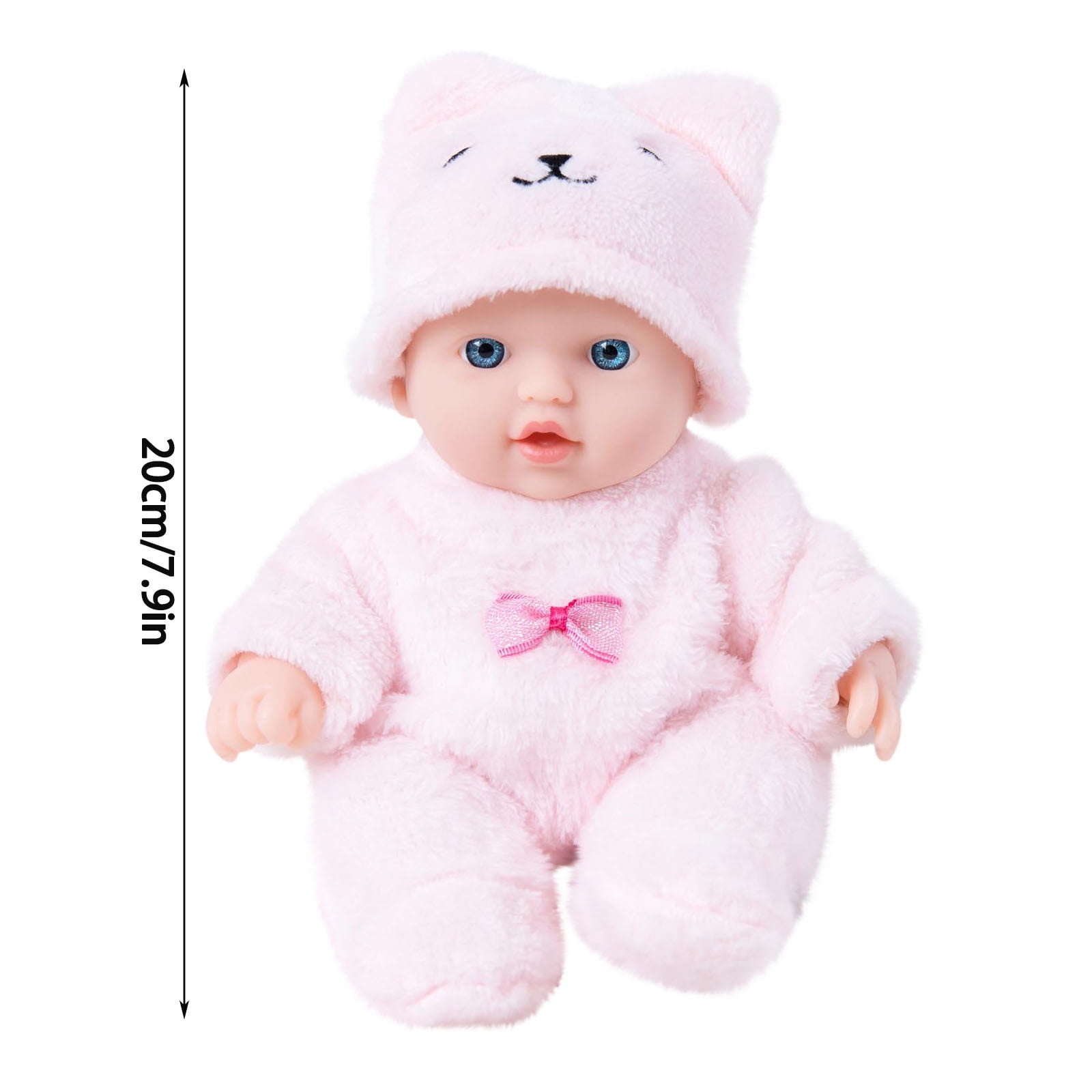 Chmadoxn Reborn Baby Dolls, 8 inch Small Realistic Vinyl Newborn Baby Doll with Plush Clothes, Soft Cute Simulation Baby Dolls Pretend Play Educational Toys Interactive Toys for Kids Age 3+