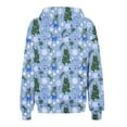 thumbnail image 4 of Sudadera con capucha y manga larga para mujer, informal, con estampado navideño, cremallera, manga larga, poliéster, 4 of 6