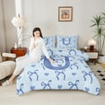 thumbnail image 4 of Castle Fairy Teens Children Bow Knot Personalized Initial U 3 Pieces Queen Comforter Set,Dreamy Princess Ultra Soft Bedding Sets,Love Heart Print Bedding Comforter Set,Breathable Home Decor, 4 of 8