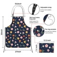 thumbnail image 3 of Pioneer Flower Floral Print Pattern Cotton Linen Apron with Pockets, Waterproof Adjustable, 33x27 Inch for Kitchen, Gardening, BBQ, Salon, 3 of 6