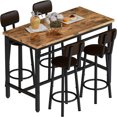 and Chairs Set Industrial Wood Kitchen Dining Space Saving Breakfast