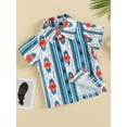 thumbnail image 3 of Bagilaanoe Toddler Baby Boy Summer T-shirt Geometric Printed Short Sleeve Shirt 3M 6M 12M 18M 24M 3T Kids Casual Tops, 3 of 8