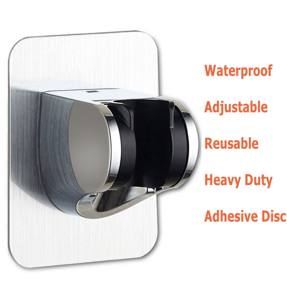 Adjustable Handheld Shower Head Holder Bracket Wall Mount Holder with Adhesive Stick Disc for Bathroom Self-Adhesive Shower Head Holder 