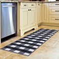 thumbnail image 3 of Ottomanson Machine Washable Non-Slip Rubberback Checkered Buffalo Plaid 2x5 Indoor Runner Rug, 20" x 59", Black, 3 of 15