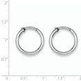 thumbnail image 2 of Beautiful Sterling Silver RH-plated 2.5x15mm Non-Pierced Hoop Earrings, 2 of 2