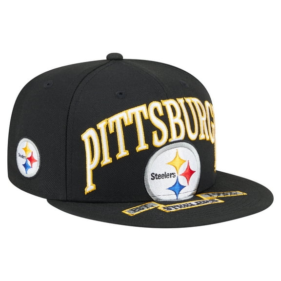 Men's New Era Black Pittsburgh Steelers Oversized 59FIFTY Fitted Hat