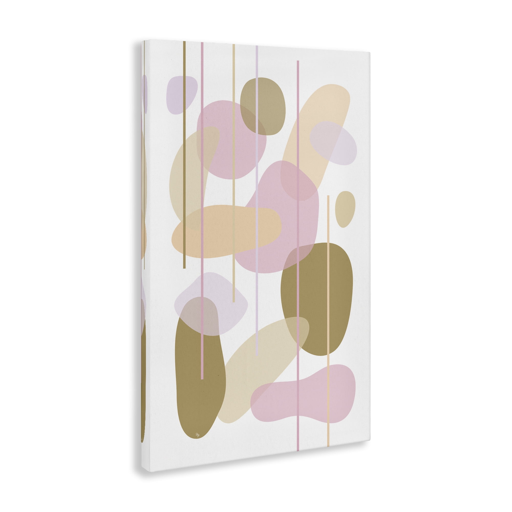 Stupell Industries Oblong Opaque Shapes Abstract Painting Gallery Wrapped Canvas Art Print Wall Art, 20 x 30