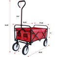 thumbnail image 2 of Toytexx Chariot Utilitaire Pliant avec Capacité de 176 Lb, Chariot Pliable avec Roues à 360° et Poignée Réglable pour Magasinage, Camping, Usage Extérieur, Rouge, 2 of 4