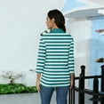 thumbnail image 4 of 3/4 Sleeve T Shirts for Women Mock Neck Womens Blouses Breathable Slim Fit Striped Soft Fabric Womens Summer Tops Casual, 4 of 7