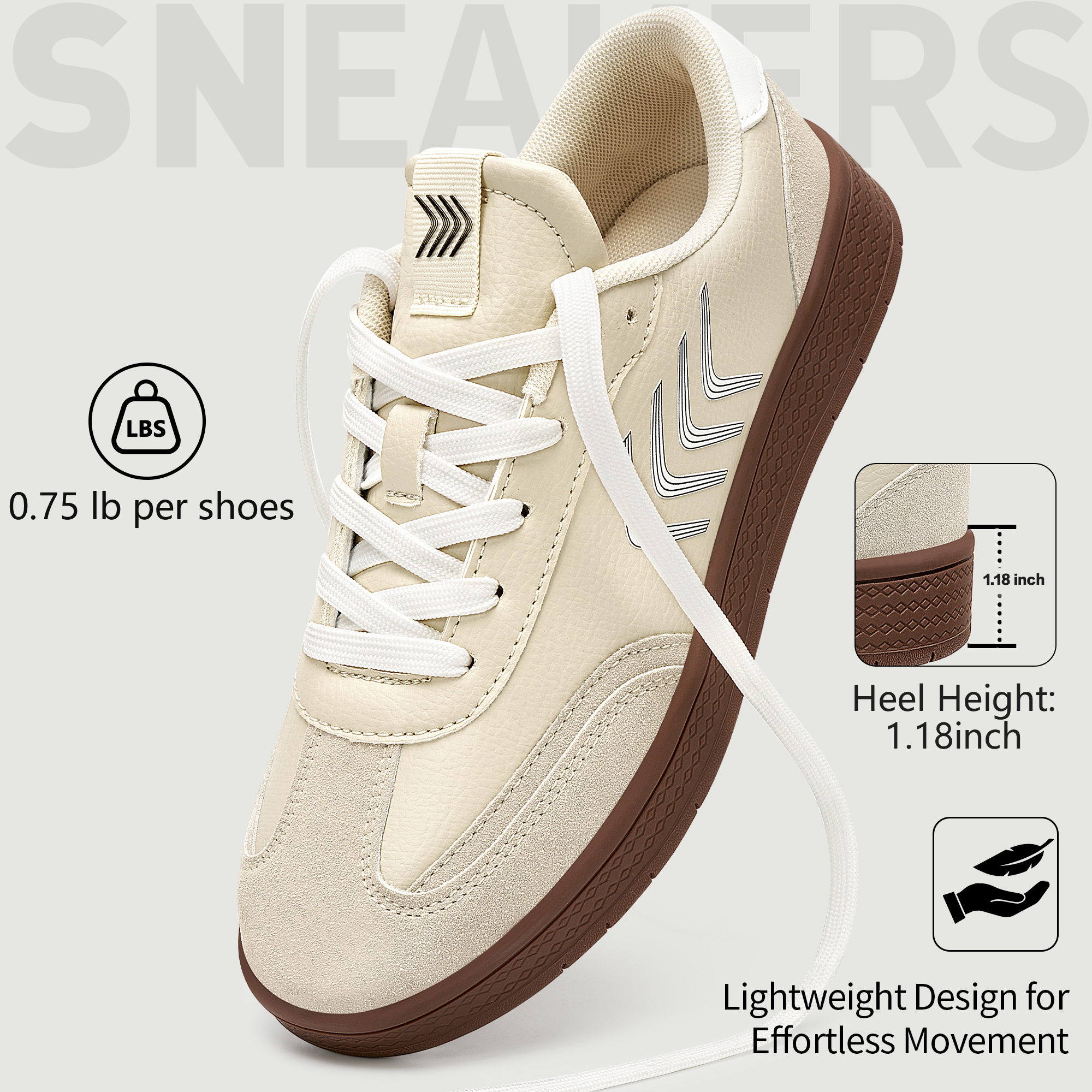 Ecetana Women's PU Leather Low-Top Sneaker photo 4