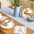 thumbnail image 5 of Easter Rabbits Table Runner 48 Inches Long for Kitchen Dining, Cartoon Bunny Eggs Animal Blue Dresser Scarf Farmhouse, Dining Table Decorations for Wedding/Parties, 13 x 48 In, 5 of 8