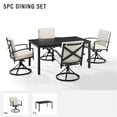 thumbnail image 3 of Crosley Furniture Kaplan 5 Piece Metal Outdoor Dining Set in Oatmeal, 3 of 18
