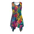 thumbnail image 5 of Garronmavis Couples Vacation Outfits Matching Sets Short Sleeve Shirt for Men Colorful Leaves Lightweight Button Down Shirts and Women's Tank Dress Soft Hawaiian Sundress Size L, 5 of 7