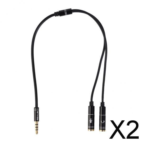 Cable Adaptador De Audio De 2x3,5 Adaptador Divisor De Micrófono Para PC Smartphone 2 piezas