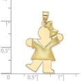 thumbnail image 4 of Avariah 14k Yellow Gold Puffed Girl with Bow on Right Engravable Charm - 30mm, 4 of 6