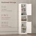 thumbnail image 5 of Marcree 67" Tall Bathroom Storage Cabinet, Metal Narrow Storage Cabinet with 2 Doors & 6 Shelves, Slim Skinny Cabinet for Linen, Pantry, Kitchen, Living Room & Home Office, White, 5 of 9
