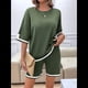 thumbnail image 4 of Conjuntos de Dos Piezas para Mujer: Jersey de Corta, Pantalones Anchos y Conjuntos de Viaje de Verano Verde S, 4 of 10