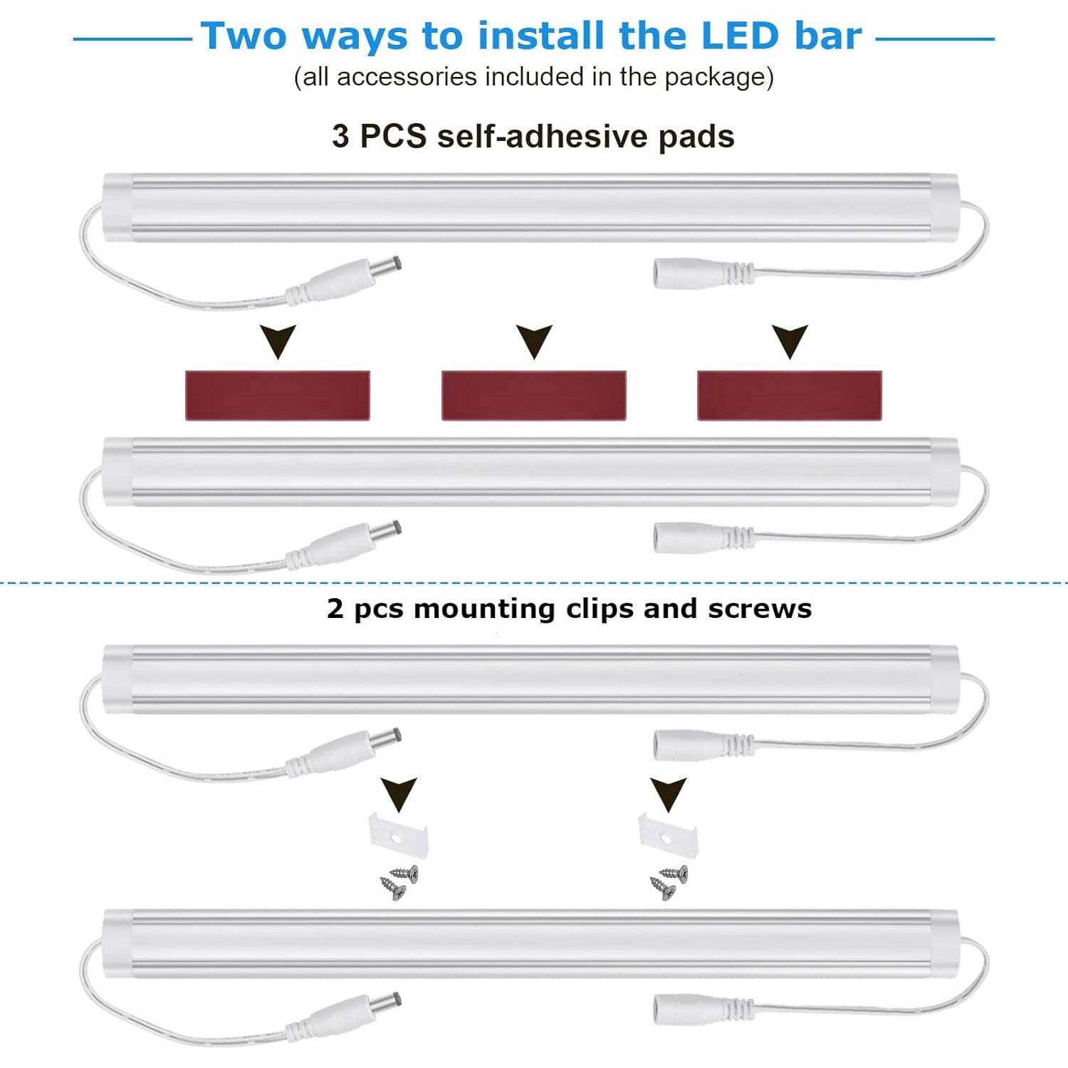 Under Cabinet LED Lighting Kit, Super Bright, 6 PCS 12” Slim Light Bars, 31W 2000 Lumen, Dimmable, Plug or Wired Power Adapter, for Kitchen Cabinets Counter Shelf Workbench (Warm White 3000K)
