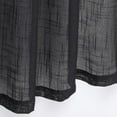thumbnail image 3 of Half Window Tier Curtains Linen Textured 36 Inches Long for Kitchen/Café Window Treatment Set of 2 Panels, (27"W x 36"L, Black), 3 of 5