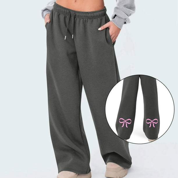 WILLBEST Pantalones Casuales elegantes de Pierna Ancha con Estampado de Pajarita para Mujer, para Un Ajuste Relajado y Actividades Deportivas. Extra Grande