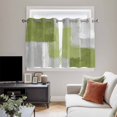 thumbnail image 4 of Sage Green Abstract Kitchen Curtains Window Panels, Grey Geometric Oil Painting Vintage Insulated Window Treatment Curtain, Grommet Curtains for Bedroom/Living Room/Bathroom, 2 Piece 42"Wx54"L, 4 of 8