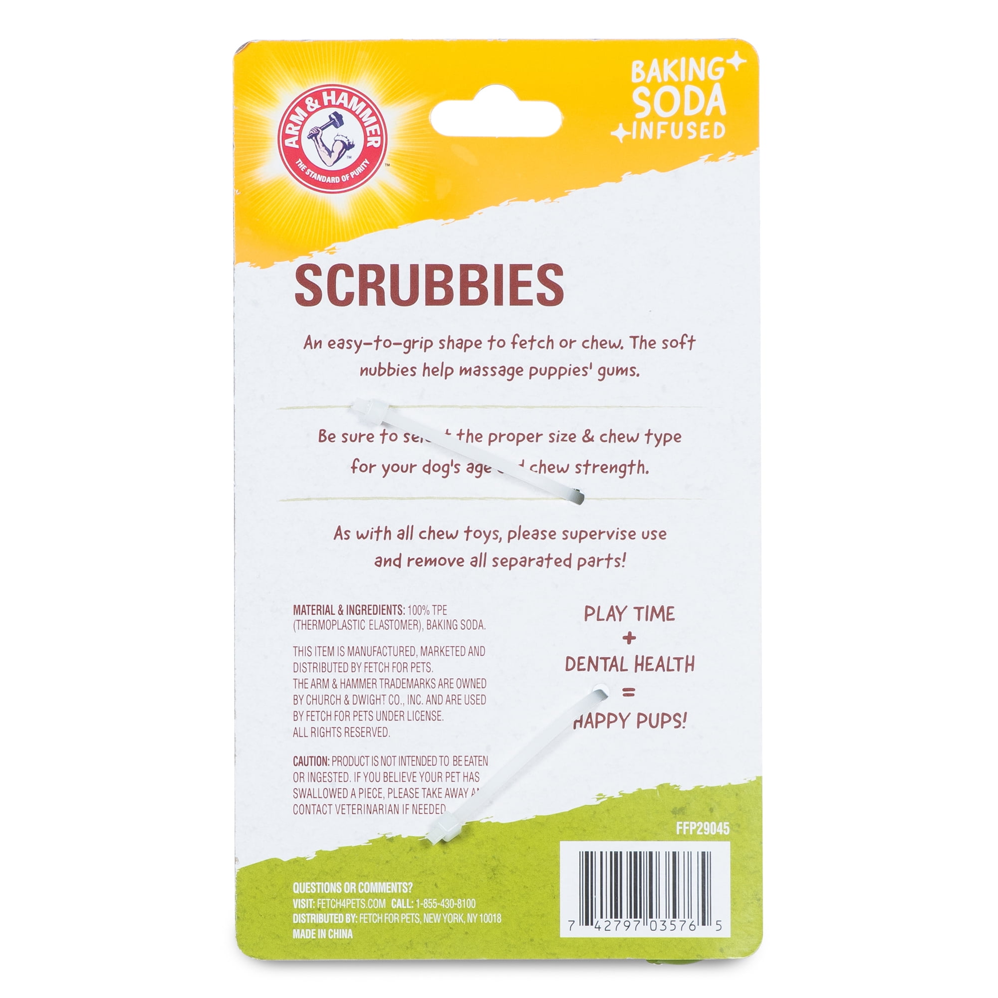 Arm & Hammer: Scrubbies Boomerang Puppy Dental Chew Toy- LRG