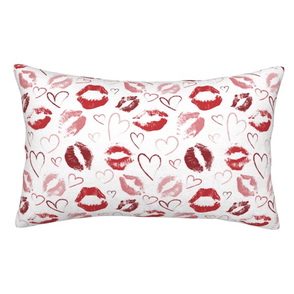 Cauagu Red Lips Print Pillow Covers with Envelope Closure,1PC Pillow Cases Decorative Pillow Case for Bed & Couch, Pillows Not Included-20"x30"