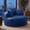 Blue, variant on KavlSean 53.5" Corduroy Oversized Round Chaise Lounge, Comfy Upholstered Boneless Couch with Pillow, No Assembly Required, Deep Seat Lounge Floor Compression Sofa Chair for Living Room, Apartment