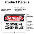 thumbnail image 2 of (2 Pack) No Smoking Oxygen In Use OSHA Danger Sign 5 Inch X 3.5 Inch Vinyl Label Decal Sticker Weather Resistant, UV Protected for Workplace, Business, and Construction Site, Made in, 2 of 7