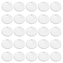6mm Steel Disc, 36pcs Metal Stamping Blanks Tags Circle Stainless Steel Metal Plate for Laser Engraving, Silver Tone
