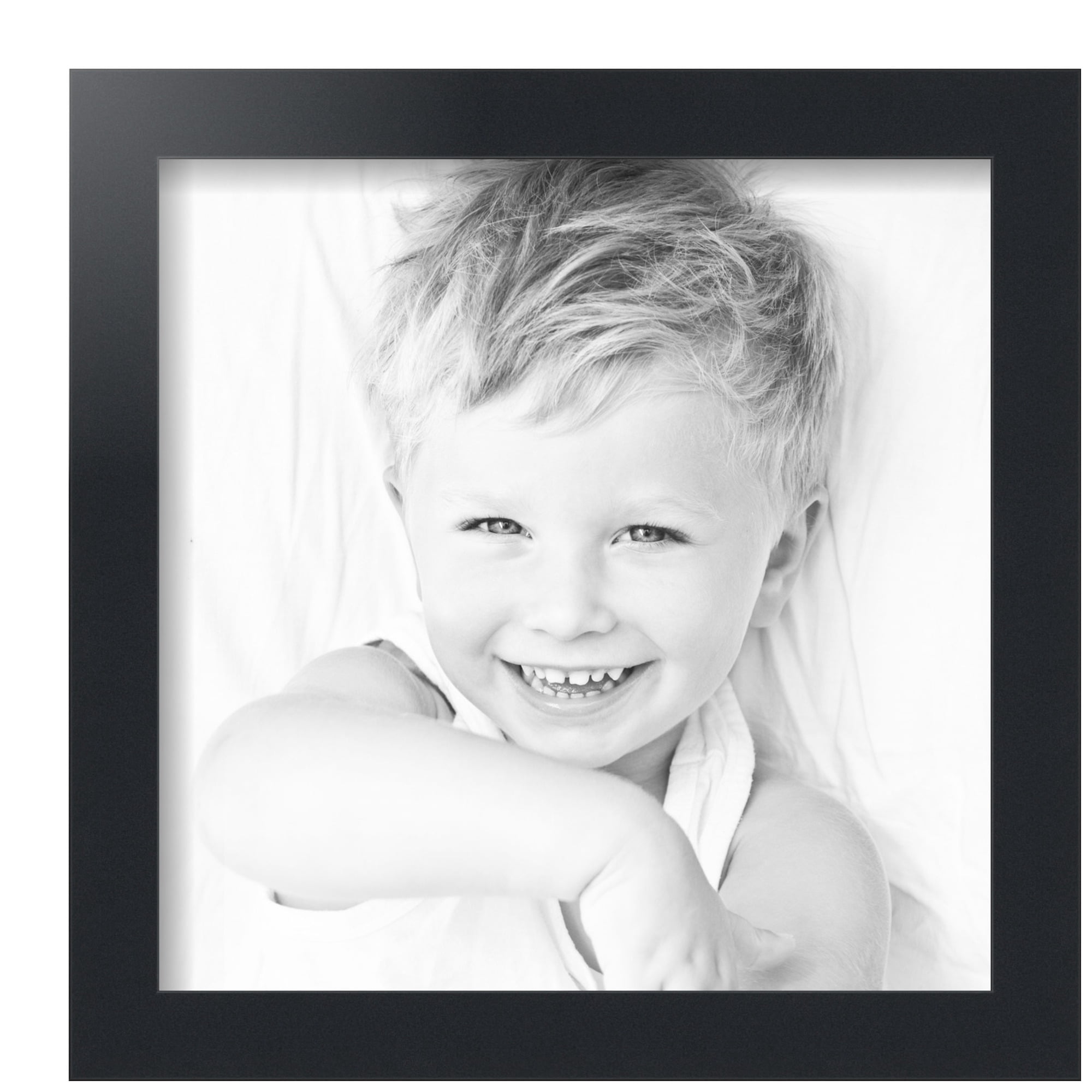 ArtToFrames 12x12 Inch Black Picture Frame, This Black MDF Poster Frame is Great for Your Art or Photos, Comes with Regular Glass (3943)