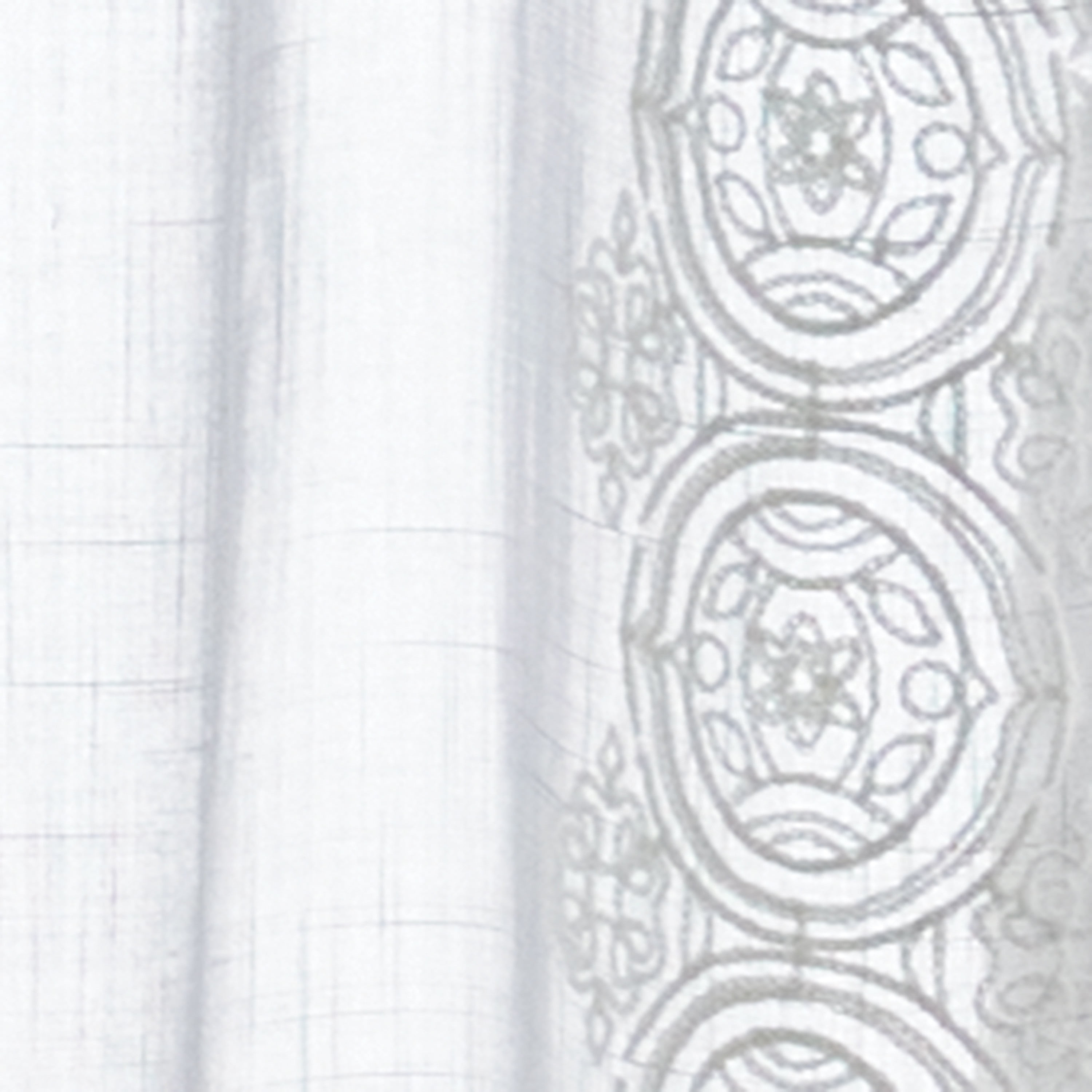 Better Homes & Gardens Embroidered Border Curtain Single Panel, Indoor, Rod Pocket/Back Tab, Soft Silver, 50" W x 63" L, Adult