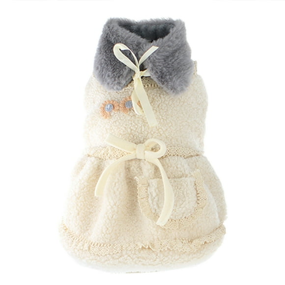 Koszal Chien Robe Fleur Print Dress-up Texture Douce Animaux de Compagnie Chiens Princesse Robe Écharpe Ensemble pour l'Extérieur