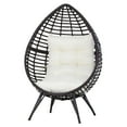 thumbnail image 2 of Outsunny Indoor Outdoor Wicker Egg Chair, Cushion, Beige, 2 of 9