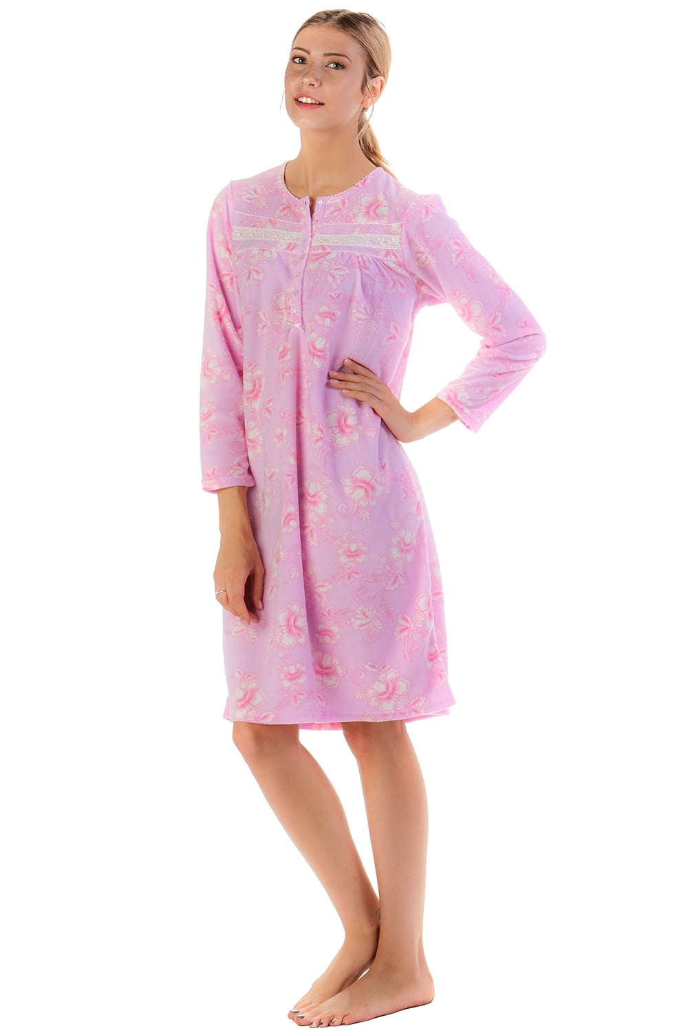women's long fleece nightgown