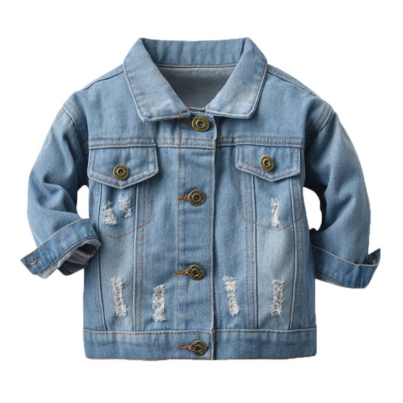 dmqupv Denim Jacket Boys Toddler Kids Baby Girls Embroidery Warm Winter Denim Coat Jacket Outwear Blue,Size for 0-6 Months