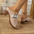 thumbnail image 6 of Peep Toe Summer Wedge Sandals 2025 Women's Fashion Cute Daily High Heel Sandals Dressy Elegant Party Shoes with Buckle, 6 of 9