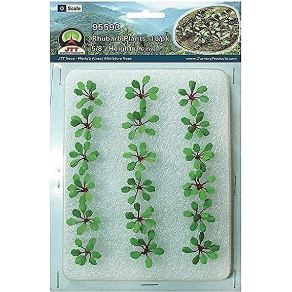 Rhubarb plants, O-scale. 18pk Multi-Colored