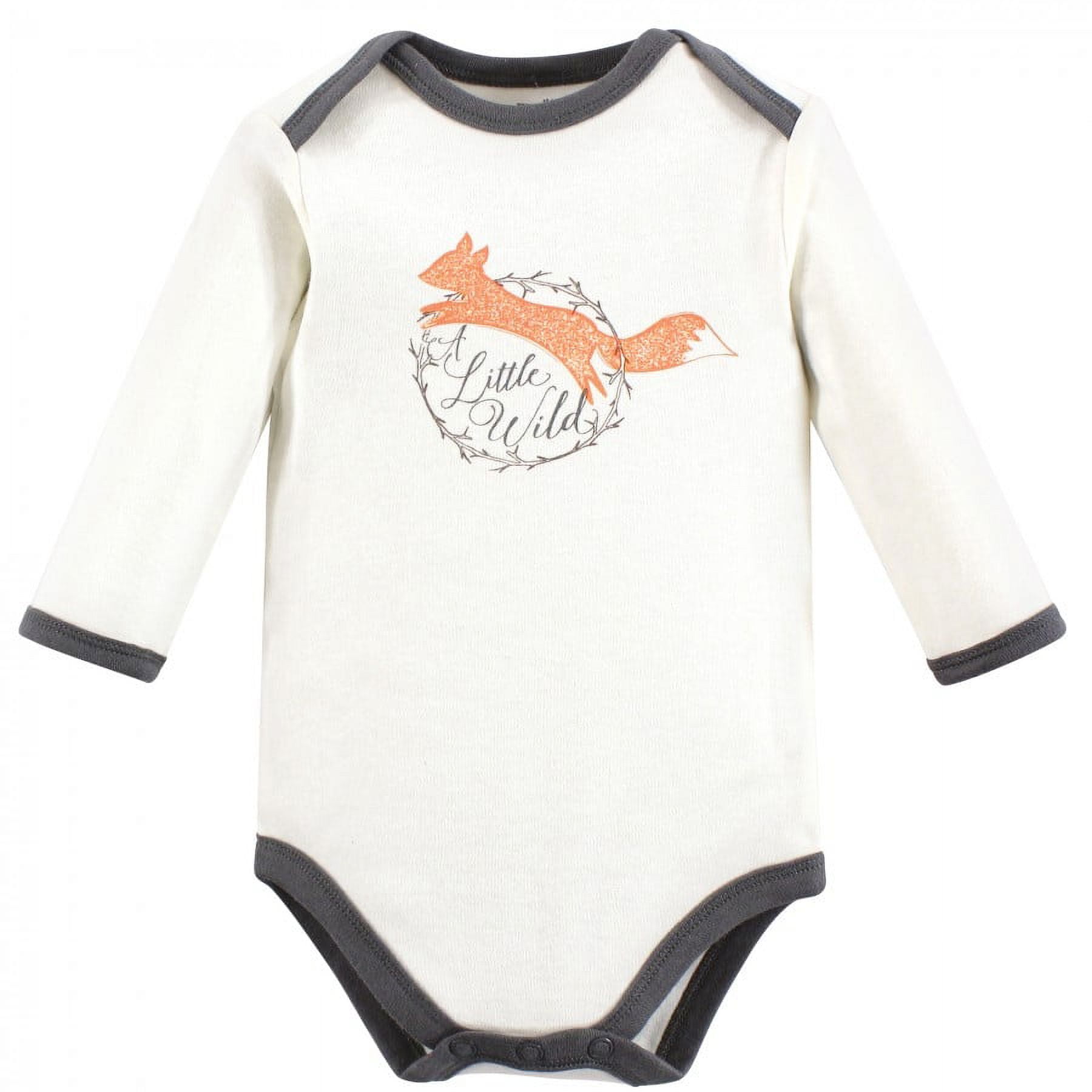 Touched by Nature Baby Boy Organic Cotton Long-Sleeve Bodysuits 3pk, Fox, 3-6 Months