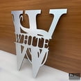 thumbnail image 3 of JASS GRAPHIX White 12" Brushed Aluminum Monogrammed Sign Door Wall Decor Last Name Signs for Home, 3 of 6